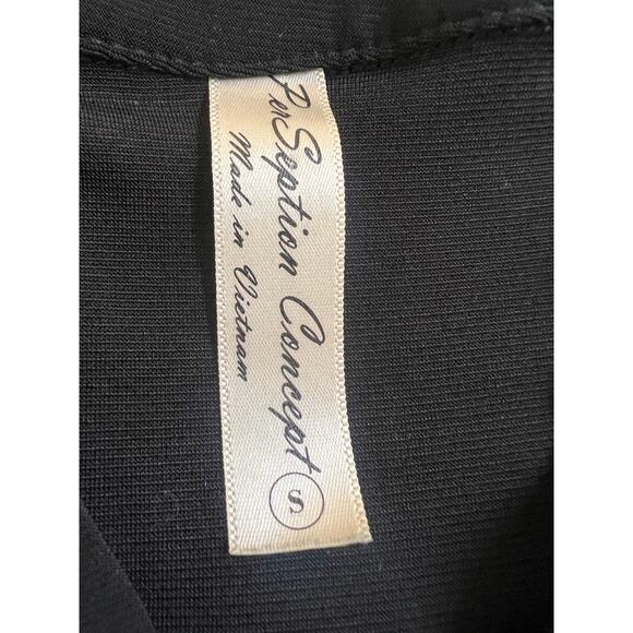 Per Seption Concept Black Short Sleeve Blouse With Buttons Size S - Picture 3 of 3